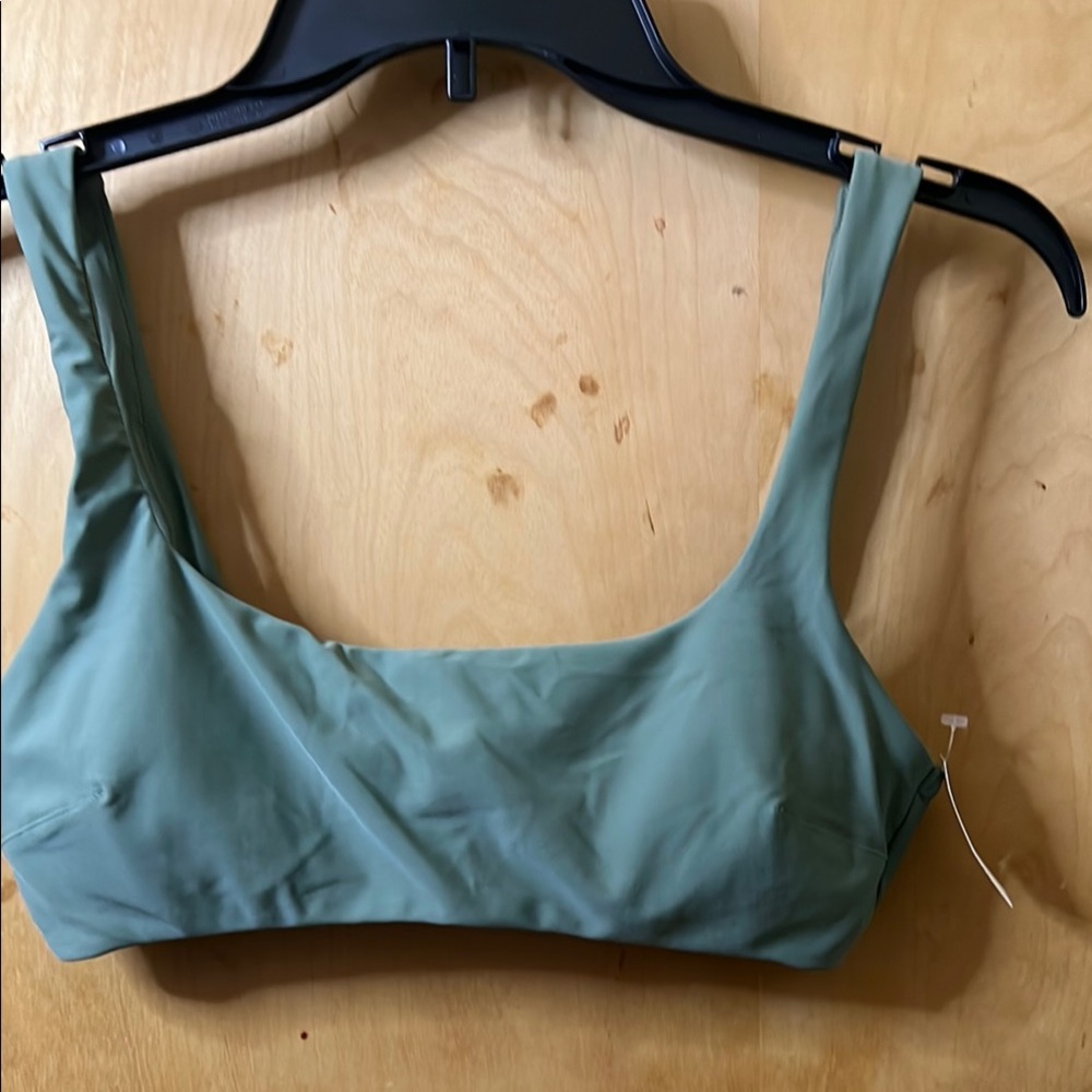 Aerie Sage Green Square Neck Swim Top